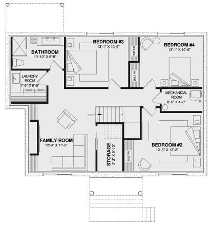 Basement for House Plan #034-01342
