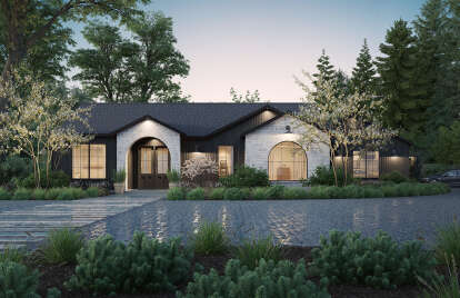 Ranch House Plan #034-01344 Elevation Photo