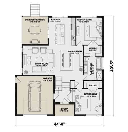 Main Floor  for House Plan #034-01345