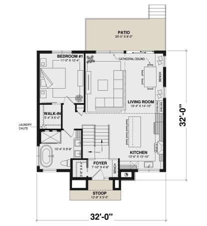 Main Floor  for House Plan #034-01346