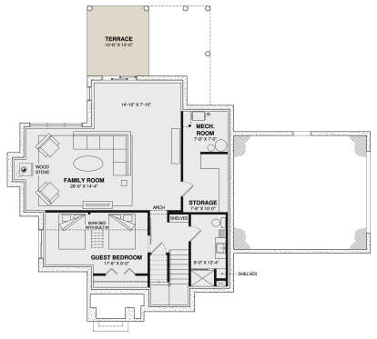 Basement for House Plan #034-01348