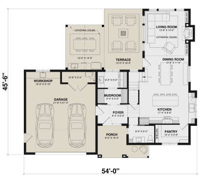 Main Floor  for House Plan #034-01349