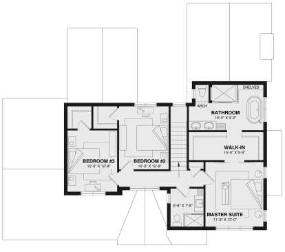 Second Floor for House Plan #034-01349