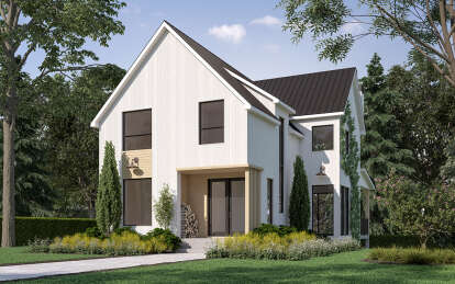 Modern House Plan #034-01350 Elevation Photo