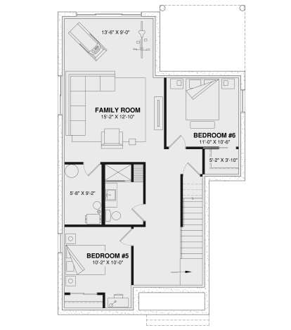 Basement for House Plan #034-01350