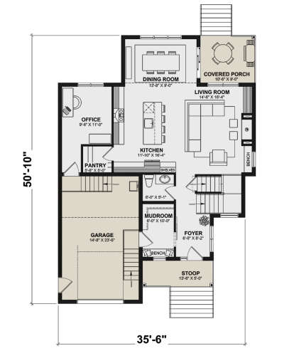 Main Floor  for House Plan #034-01351