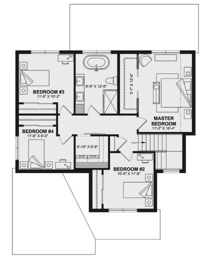Second Floor for House Plan #034-01351