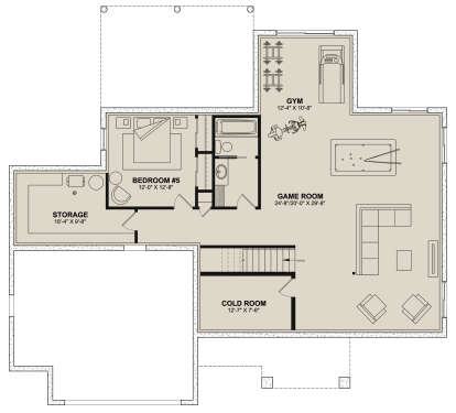 Basement for House Plan #034-01353