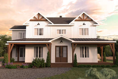 Modern Farmhouse House Plan #034-01354 Elevation Photo