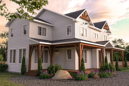 Modern Farmhouse House Plan #034-01354 Elevation Photo