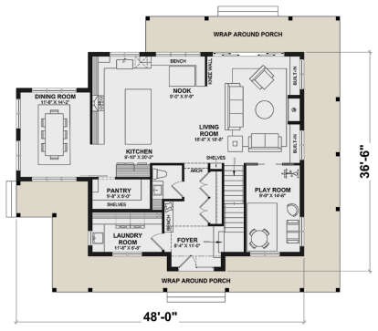 Main Floor  for House Plan #034-01354