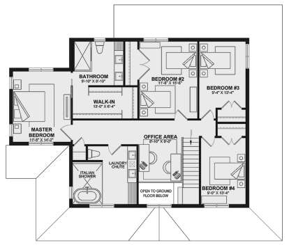 Second Floor for House Plan #034-01354