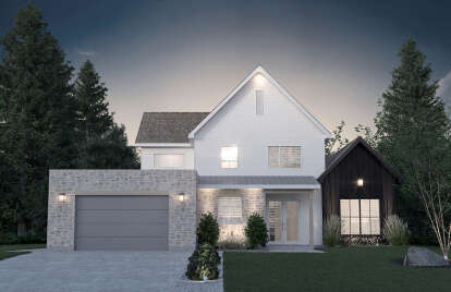 Modern House Plan #034-01355 Elevation Photo