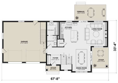Main Floor  for House Plan #034-01358