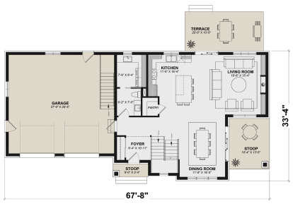 Main Floor  for House Plan #034-01358