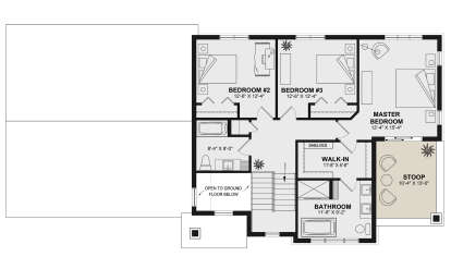 Second Floor for House Plan #034-01358
