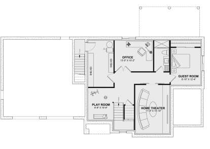Basement for House Plan #034-01358