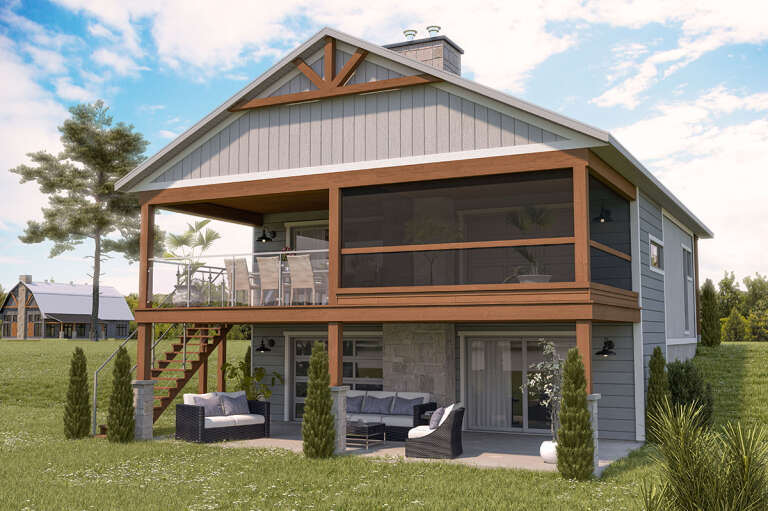 House Plan House Plan #30333 Angled Rear Elevation