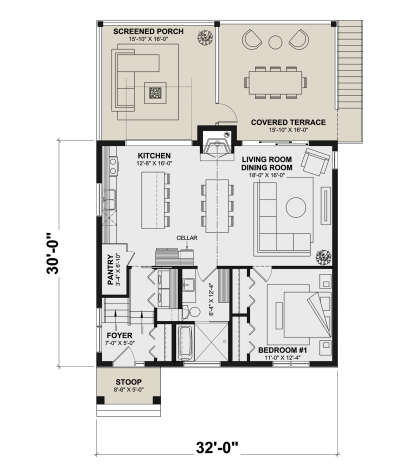 Main Floor  for House Plan #034-01359