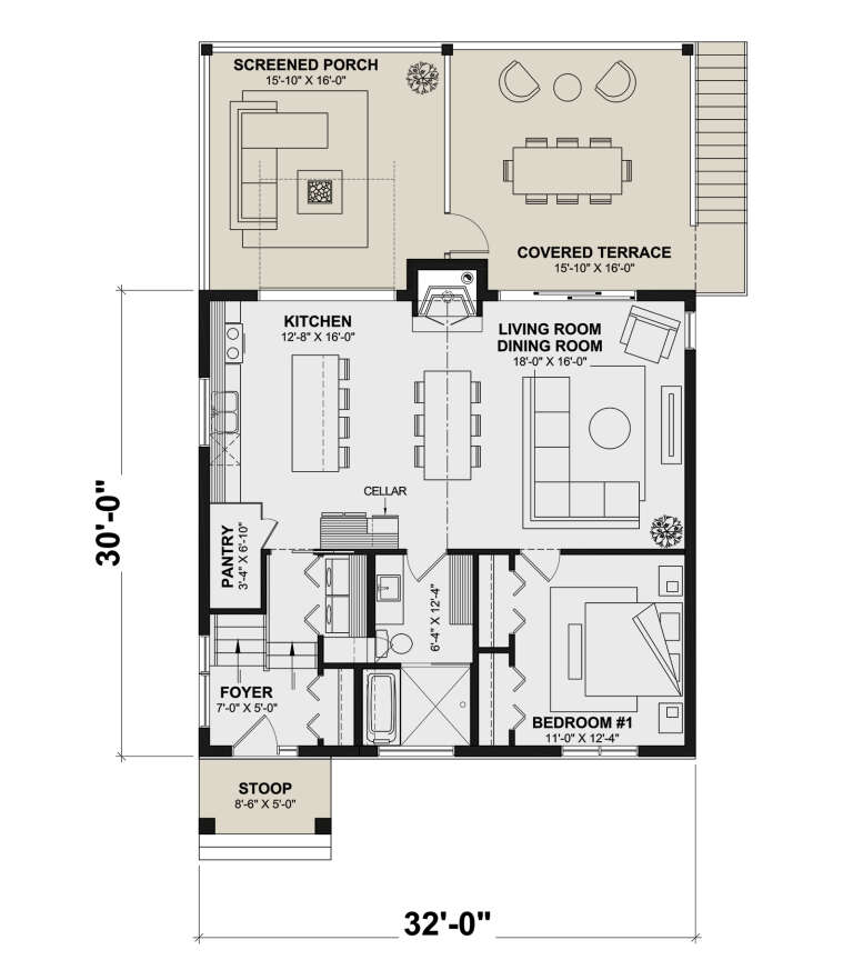 House Plan House Plan #30333 Drawing 1