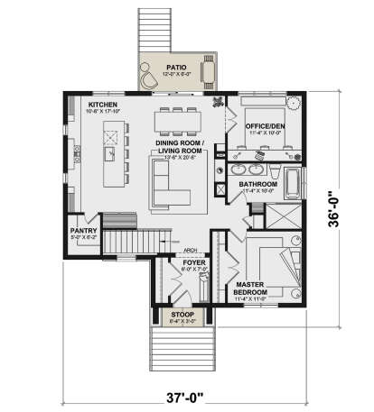 Main Floor  for House Plan #034-01360