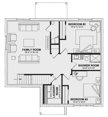 Basement for House Plan #034-01360