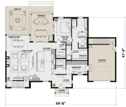 Main Floor  for House Plan #034-01362