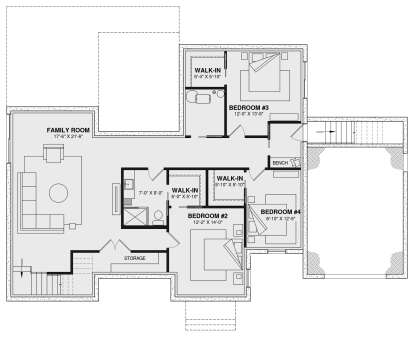 Basement for House Plan #034-01362