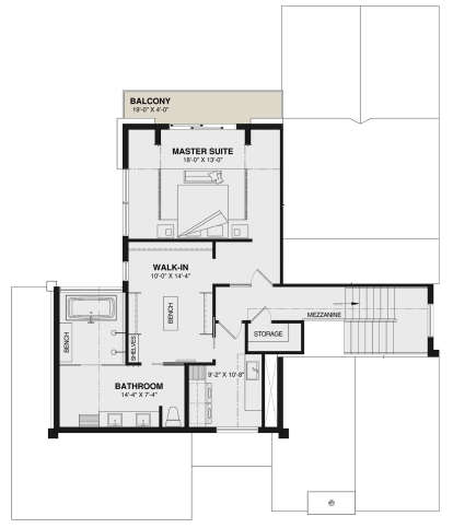 Second Floor for House Plan #034-01363