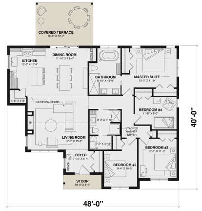 Main Floor  for House Plan #034-01364