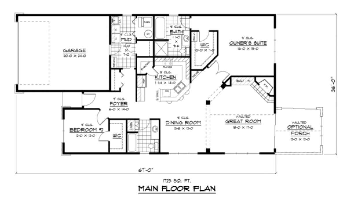 Main Floor for House Plan #098-00076
