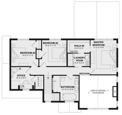 Second Floor for House Plan #034-01367