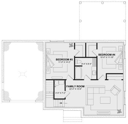 Basement for House Plan #034-01367