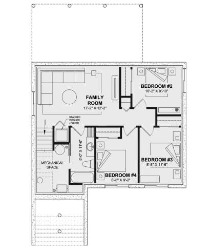 Basement for House Plan #034-01368