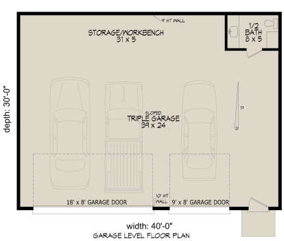 Garage Floor for House Plan #940-00980