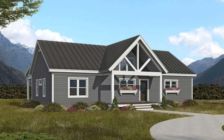 House Plan House Plan #30347 Angled Front Elevation