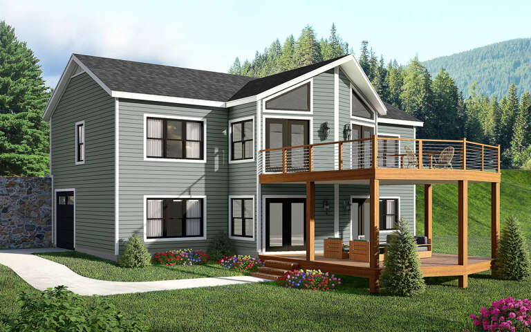 House Plan House Plan #30348 Angled Rear Elevation