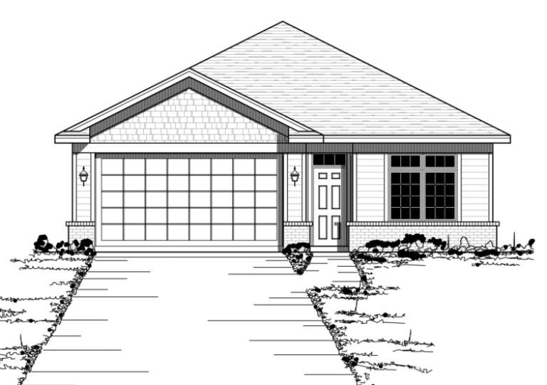 Ranch House Plan #098-00077 Elevation Photo