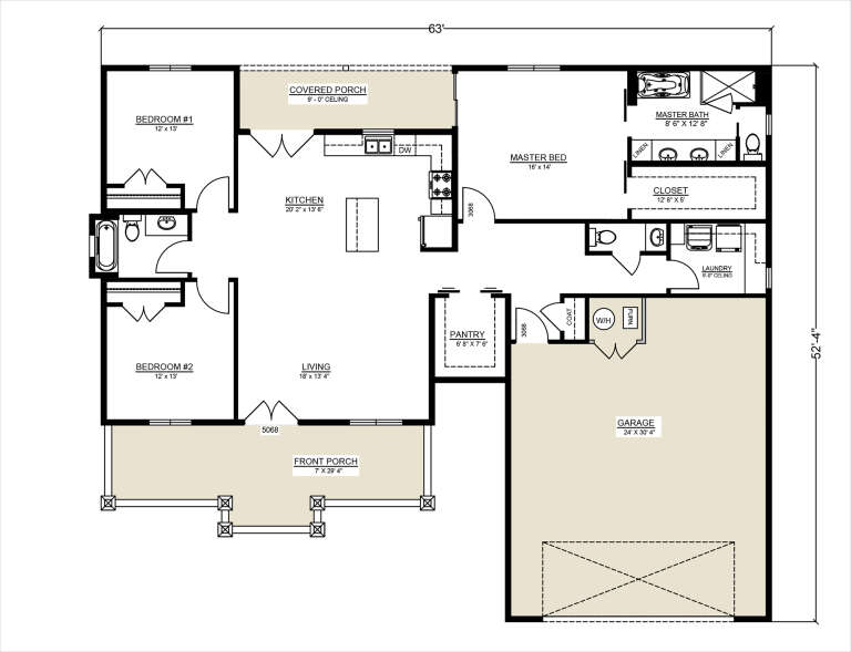 House Plan House Plan #30354 Drawing 1