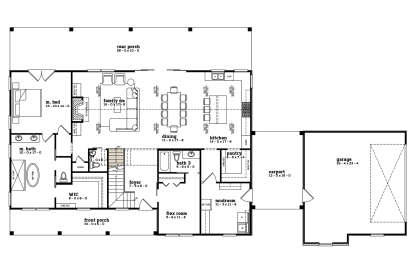 Main Floor w/ Basement Stairs Location for House Plan #7174-00021