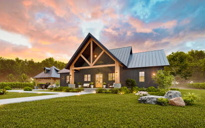 Modern Farmhouse House Plan #4195-00073 Elevation Photo