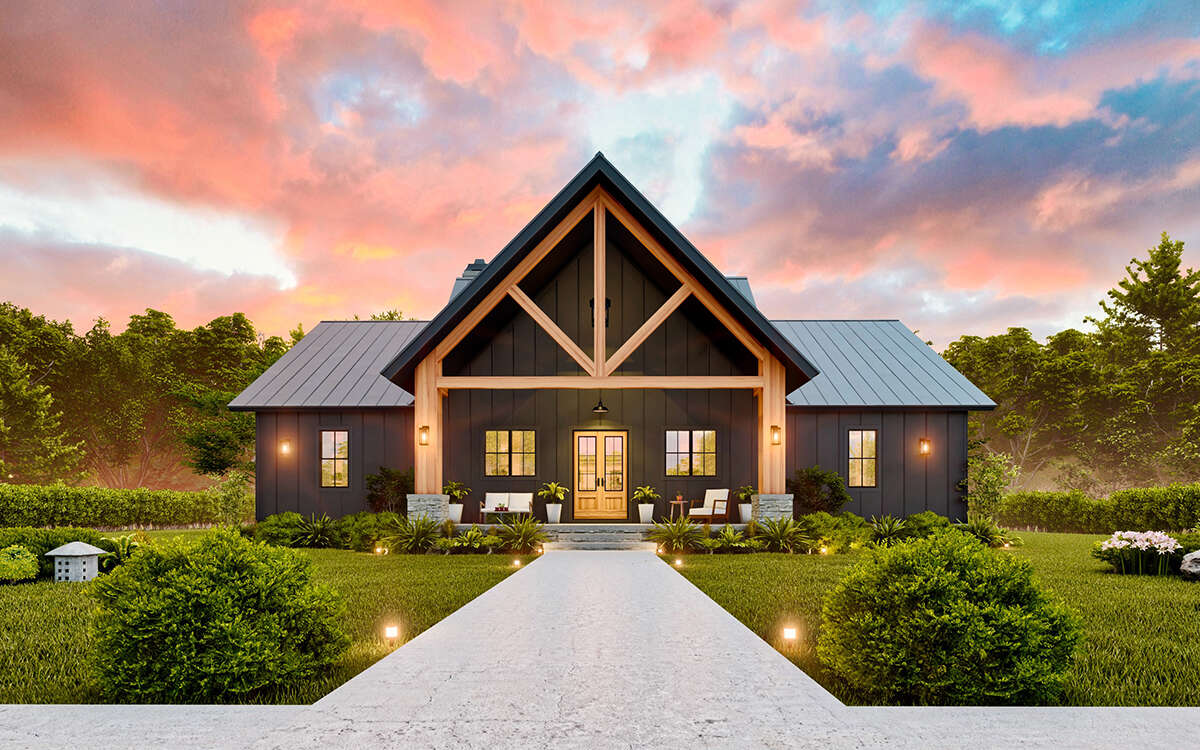 Modern Farmhouse Plan - 1,849 Square Feet, 3 Bedrooms, 2.5