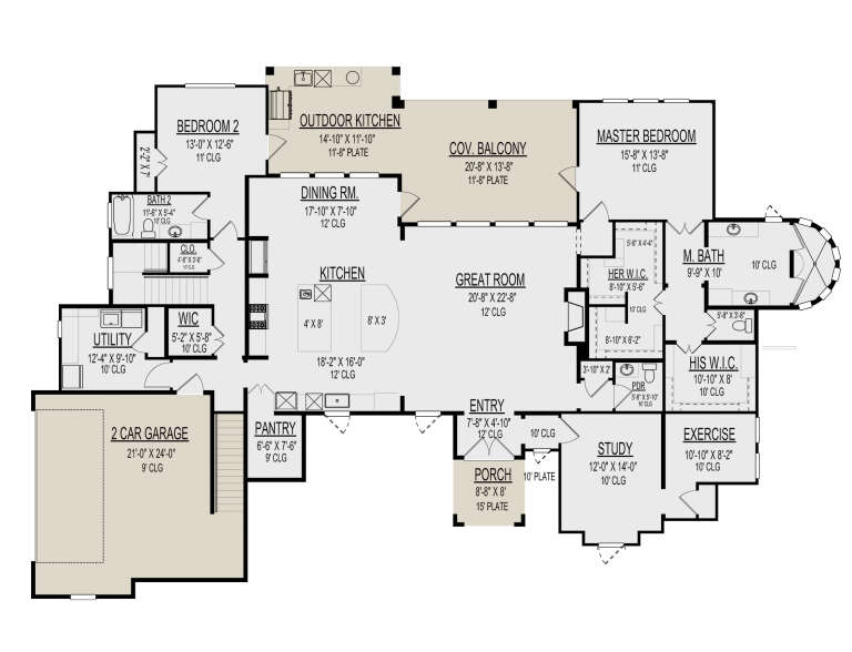House Plan House Plan #30362 Drawing 1