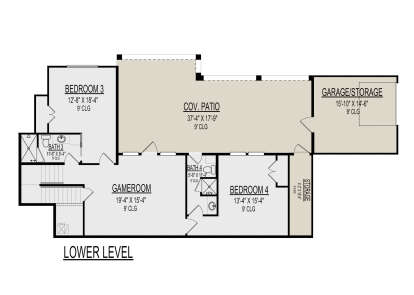 Lower Floor for House Plan #9300-00030