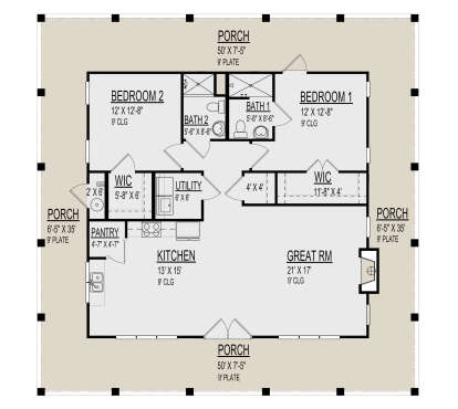 Main Floor  for House Plan #9300-00035