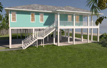 Coastal House Plan #9300-00044 Elevation Photo