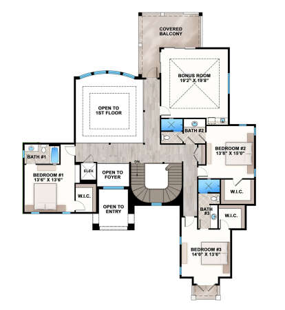 Second Floor for House Plan #207-00141