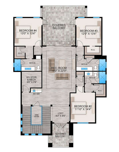 Second Floor for House Plan #207-00142
