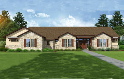 Ranch House Plan #9300-00061 Elevation Photo
