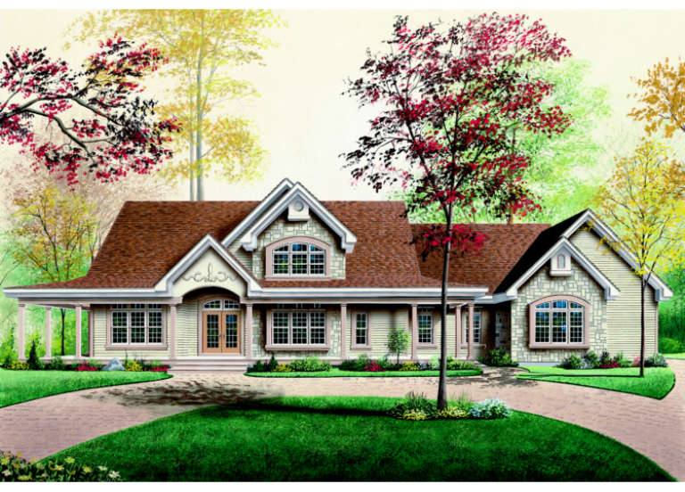 Farmhouse House Plan #034-00032 Elevation Photo